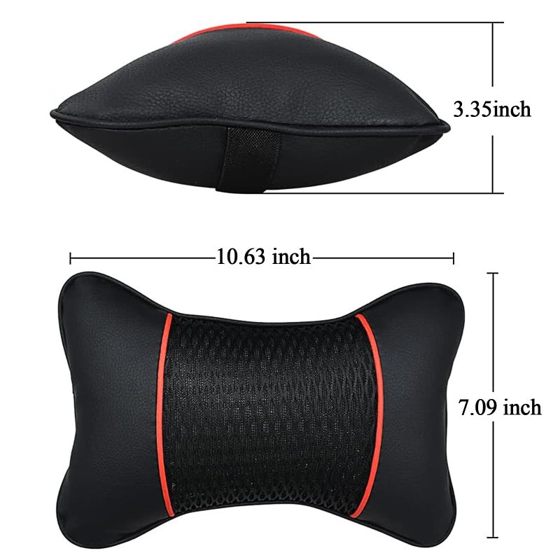 VVHOOY Car Neck Pillow 2 PCS,Universal Soft Breathable Leather Car Neck Pillow Comfortable Head Neck Rest Support Cervical Pillow for Travel Car Seat Driving & Home - Image 2